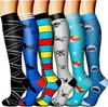 Calcetines de compresión para hombre y mujer, venta al por mayor, paquete deportivo de fútbol, Unisex, para correr al aire libre, ciclismo, medias de presión larga, para hombre