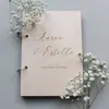 Livre d'or rustique personnalisé, livre d'invités avec tous les mots, cadeaux de mariage, de fiançailles, pour fête prénuptiale, 220707