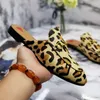 Famous brand men women slippers designer animal pattern leather metal buckle flat sandals fashion summer outdoor beach shoes hotel bathroom couple shoes 35-46