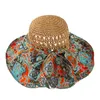 女性のための夏のビーチパーティーの帽子の帽子紫外線保護ビーチキャップ通気性ボヘミアンスタイルの女性の帽子