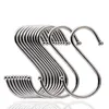 10Pcs Stainless Steel S Shaped Hook Kitchen Bathroom Clothing Sshaped Hanger Hooks Multifunctional Metal Hanging Hook 220527