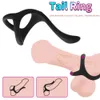 Anillo para el pene para hombres, masaje de estimulación Perineal anticaída, manga con punta, eyaculación retardada, juguetes sexy para hombres