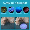 UV zaklamp zwart licht oplaadbaar 365 nm ultraviolet handheld fakkel draagbaar voor detector voor honden urine huisdier vlekken bedwug 220808