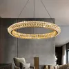 Hanglampen luxe kristallen kroonluchter voor slaapkamer moderne ring woonkamer woonkamer huis decor verlichting armatuur gouden ronde led keuken eiland hangend lam