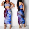 Casual jurken vrouwen graffiti slanke fit jurk damesmeisjes boho long maxi avond feest strand bodycon sundresscasual