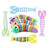 Snabb leverans Ny fidget Toy Slug Articulated Flexible 3D Slugs dekomprimering Toys alla åldrar Relief Anti-Angiety Sensory Toys for Children Adult C0816G03