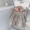 Kızlar Moda Prenses Elbiseler 2021 Yeni Bebek Kız Sonbahar Kore tarzı Çiçek Baskı Yay Elbise Yürümeye Başlayan Kızlar Çocuk Kostümleri G220518