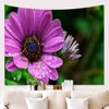 Arazzi Arazzo moderno appeso a parete 3D fiore motivo scenico stampato decorazione della casa stoffa coperta da picnic sulla spiaggia