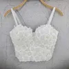 Soutien-gorge sexy en tête fleurs de perles de diamant Push Up Bralet Corset Bustier pour femmes Soutien-gorge Night Club Party Cropped Top Vest F2047 220318