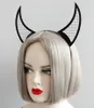 Devil Horn Headband Halloween Bar Dance Vrouwen Zwart gesalineerde hoornbanden Persoonlijkheid Fascinator Hoeden geleverd