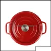 Hornos holandeses, utensilios de cocina, comedor, Bar, hogar, jardín, hierro fundido, acero al carbono, juego de ollas esmaltadas para horno, entrega directa 2021 Mfuty Mq9Ls