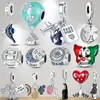 925 браслетовые чары для Pandora Charm Set Original Box Airplane Car