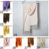 Winter Textile Women Tassel Scarf Solid Color Soft Cashmere Warm Scarves Lady Pashmina Shawls Wrap Blanket Bandana Female Foulard Thick