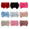 Hot Large Double Layer Hair Bow Headband Baby Girls 2020 New Elastic Kids Pure Color Turban Head Wrap Hair Accessories Wholesale AA220323