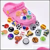 Shoe Parts Accessories Shoes 100Pcs/Lot Balls Foootball Charms Decorations Basketball Cartoon Pvc Croc Jibitz Buckle Boys Kids Party Gift