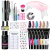 Nail Art Kits Limegirl Extension Gel Set Acrylic Polish Kit With UV LED Lamp For Starter Tools SetNail