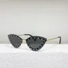 Nieuwe zonnebril Mode Cat Eye Design Damesbril Luxury Brand Designer Glazen frame Frame topkwaliteit modestijl VA2033