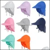 Ny design Baby Boys Flickor Caps Sun Protection Swim Hat Floral Barn Solskyddsmedel Utomhus Keps Traviolett Headwear Solid Drop Leverans 2021