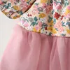 Robes de fille princesse Tutu robe vêtements décontractés enfant en bas âge bébé fille été arc imprimé gilet et maille petites filles pour PartyGirl's