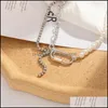 Colares pendentes pingentes jóias de jóias imitação de pérolas com miçangas de metal incrustado com splicing de diamante All-Match Star Cl