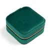 Travel Velvet Jewelry Box with Mirror Gifts Case for Women Girls Small Portable Organizer Zipper Boxes for Rings Earrings Necklaces Bracelets