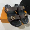 Классические роскошные дизайнерские сандалии дамы коричневый цветочный кожаный слайд Слайд крутые золотые пряжки сандалии женщины летние тапочки с коробкой