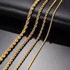 Chains Men Ropes Long Necklace Stainless Steel Minimalist Twist Rope Chain Available In Gold Color Silver 2 TO 5mmChains Heal22