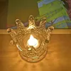 Candle Holders Crown Crystal Candlestick Decoration Cup Led Light Desktop Living Room Table Night LightCandle