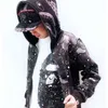 Mode japansk street stjärna nattljus haai hooded väst trui hip hop ungdomstrend herfst en vinter pluche hoodie jas tröja jacka