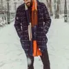 Herr ull blandar streetwear 2021 mens plädrock randiga mode män dike vinter lång jacka t220810