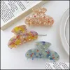 Clamps Hair Jewelry Retro Colorf Crystal Cross Middle Size Acetic Acid Scrunchies Claw Clips Korean Women Female Dhhbh