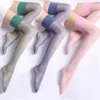 12d Seksi Yağ Parlak Kadın Çorapları Yaz İnce Naylon Şeffaf Uyluk Yüksek Külotlu Köpek Kız Diz Çorap İç Çürük T220808