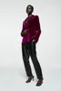 purple velvet blazer women