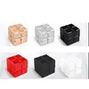 Epacket Antistress Infinite Cube Toysアルミニウム合金インフィニティキューブオフィスフリップキュービックパズルストレスリリーバー自閉症A3903997のおもちゃ