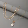 Colar de pingente colar de cor de ouro colar para mulheres 3 camadas lantejas pérolas pingentes de veludo jóias de jóias de moda