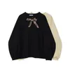Kvinnors hoodies tröjor koreanskt mode 2022 Autumn Solid Sweatshirt Kvinnor Långärmar Basic Baggy Casual Tops Treeater Bow Elegant Clo
