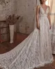 Unique Gown Wedding Dresses Lace Long-Sleeve Detachable illusion bodice Sweep Train Zipper race A-Line Vestidos De Novia