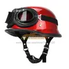 Motosiklet Kaskı Alman Deri Vintage Casco Moto Motosiklet Açık Yüz Retro Yarım Kask Helikopter Biker Biker Biker Pilot Boyut Boyutu S-XXL2346