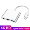 Type-C Hub USB C till HDMI-kompatibel splitter USB-C 3 i 1 USB 3.0 PD Fast Charging Smart Adapter för MacBook