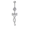 Sexy Surgical Steel Crystal Zircon Flower Heart Leaf bow-knot Dangle Button Navel Piercing Ring Belly Ring Body Jewelry