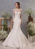 Amelia Sposa Long Sleeve Mermaid Wedding Dresses with Remove Train 2022 Lace Applique Princess Arabic Trumpet Bridal Gowns