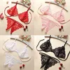 Nxy Sexy Underwear Xs 2xl Plus Size Women Ladies Sexy Nightwear Lace Lingerie v Neck Bra and Panties Underwear Pajamas Suit Set & Brief Sets 0401