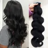 人間の髪の拡張におけるボディウェーブテープ黒人女性髪の延長目に見えないブラジルのバルクバージンヘア
