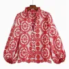 Embroidery Women Blouse Spring Fashion Long Sleeve Female Smock Shirt Clothing 220407