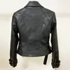 Dames lederen faux leer vintagestreetwear gelegenheid banket bruiloft designer jas dames leeuwknoppen faux lederen jas motorfiets fietsjack f070