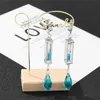 Stud Vanitas No Karte Case Study Cosplay Hourglass örhängen blå smycken lysande öronklämmor gåvor Accessoriestud