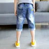 Ienens Kids Fashion Boy Boys Summer Summer Denim Pants Jeasn Cloths Kids Boy Lasual مرنة على السراويل القصيرة ملابس 220707