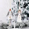 クリスマスデコレーション50pcsエンジェルウッドペンダントドロップ装飾品の木製クラフトクリスマス