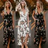 Yaz kadınları zarif vintage boho uzun maxi elbise seksi sırtsız parti plaj çiçek sundress 220613