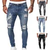 Men's Jeans Trendy Trousers Solid Color Bodycon Wear-resistant Slim Fit Spring PantsMen's Men'sMen's